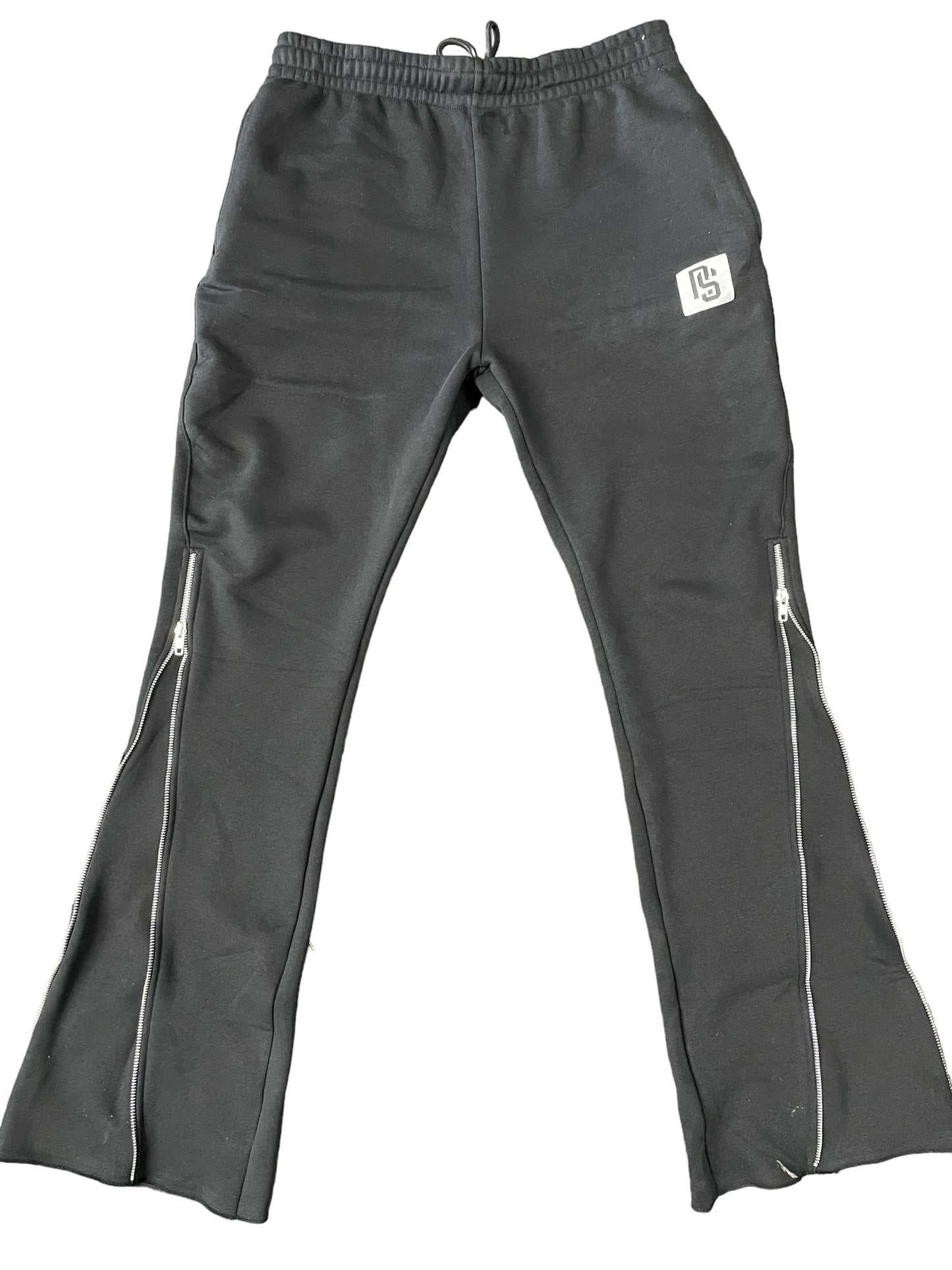 Residual zip flare pants